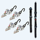 Q-Straint QRT Standard Retractors with Shoulder/Lap Belt, L-Track & Belt Hardware - 4-Pack