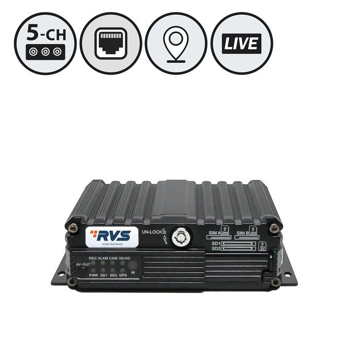 MobileMule™ 5 Channel Mobile DVR with GPS Tracking and Live Video Options (SD Card)