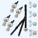 Q'Straint 4 QRT Max Retractors Slide 'N Click Fittings HR131 Retractable Lap & Shoulder / Retractable L-Track Height Adj & 131º Bracket | Q-8306-SC