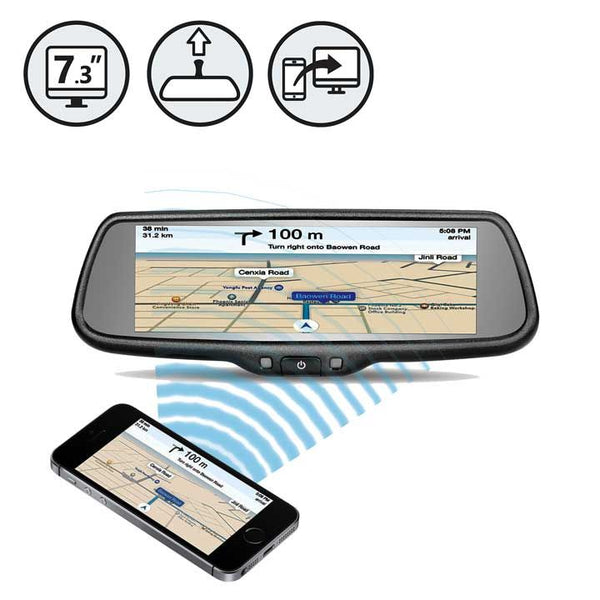 G-SERIES Rear View Replacement Mirror Monitor With 7.3" MirrorLink Display