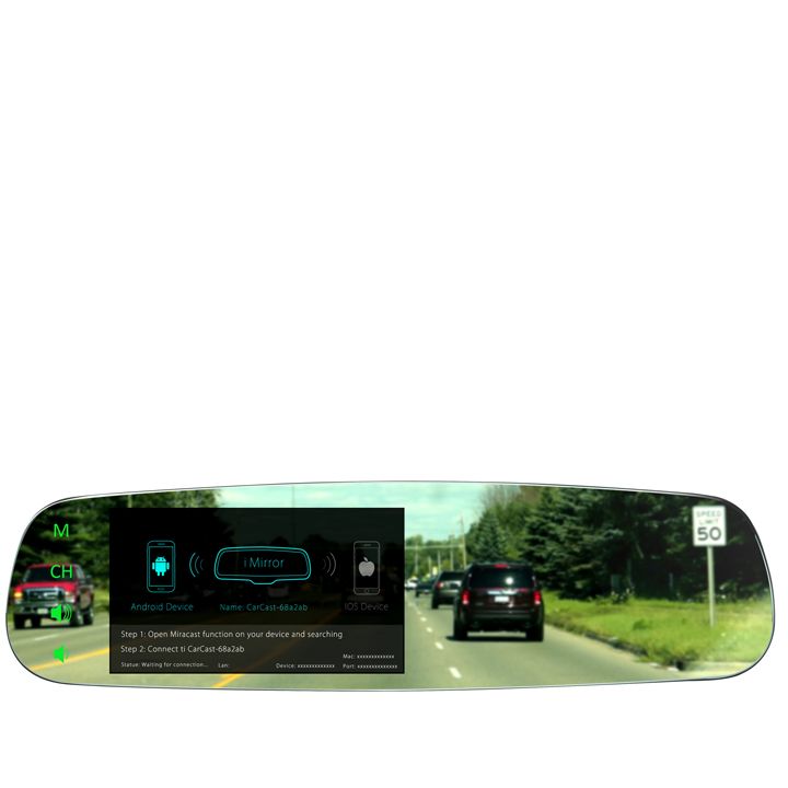 G-SERIES Backup Camera System with Frameless Mirror Monitor and MirrorLink