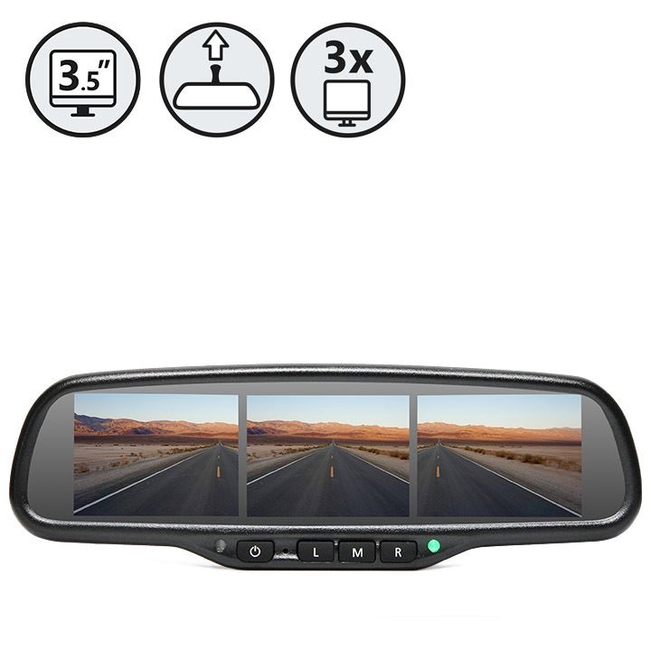 G-SERIES Rear View Replacement Mirror Monitor with Three 3.5